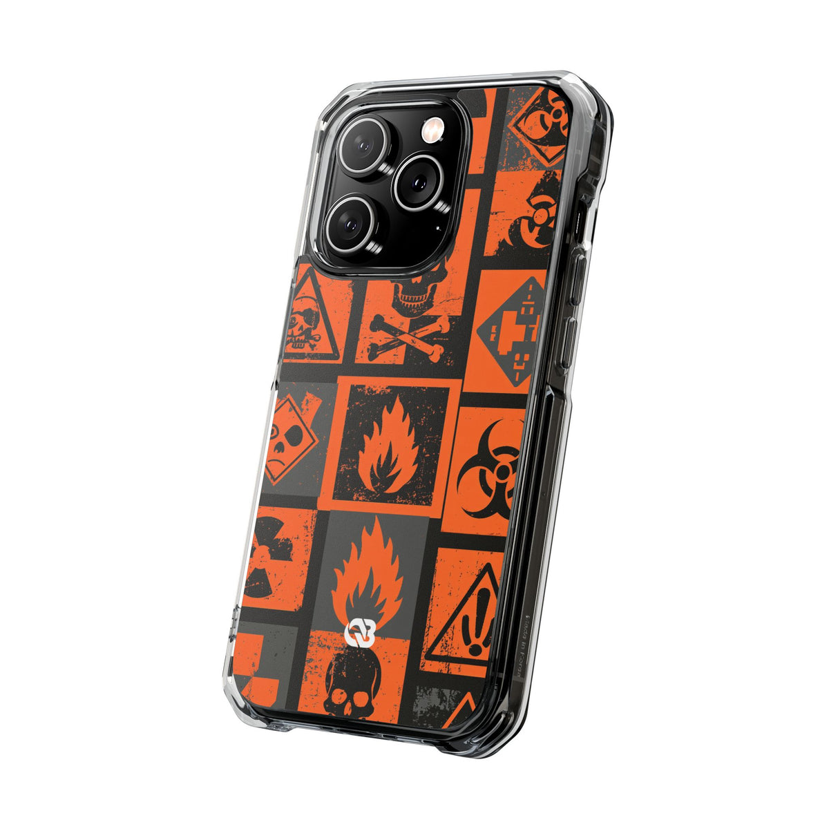 Urban Hazard · Clear Impact Magnetic Phone Case for iPhone · Orange