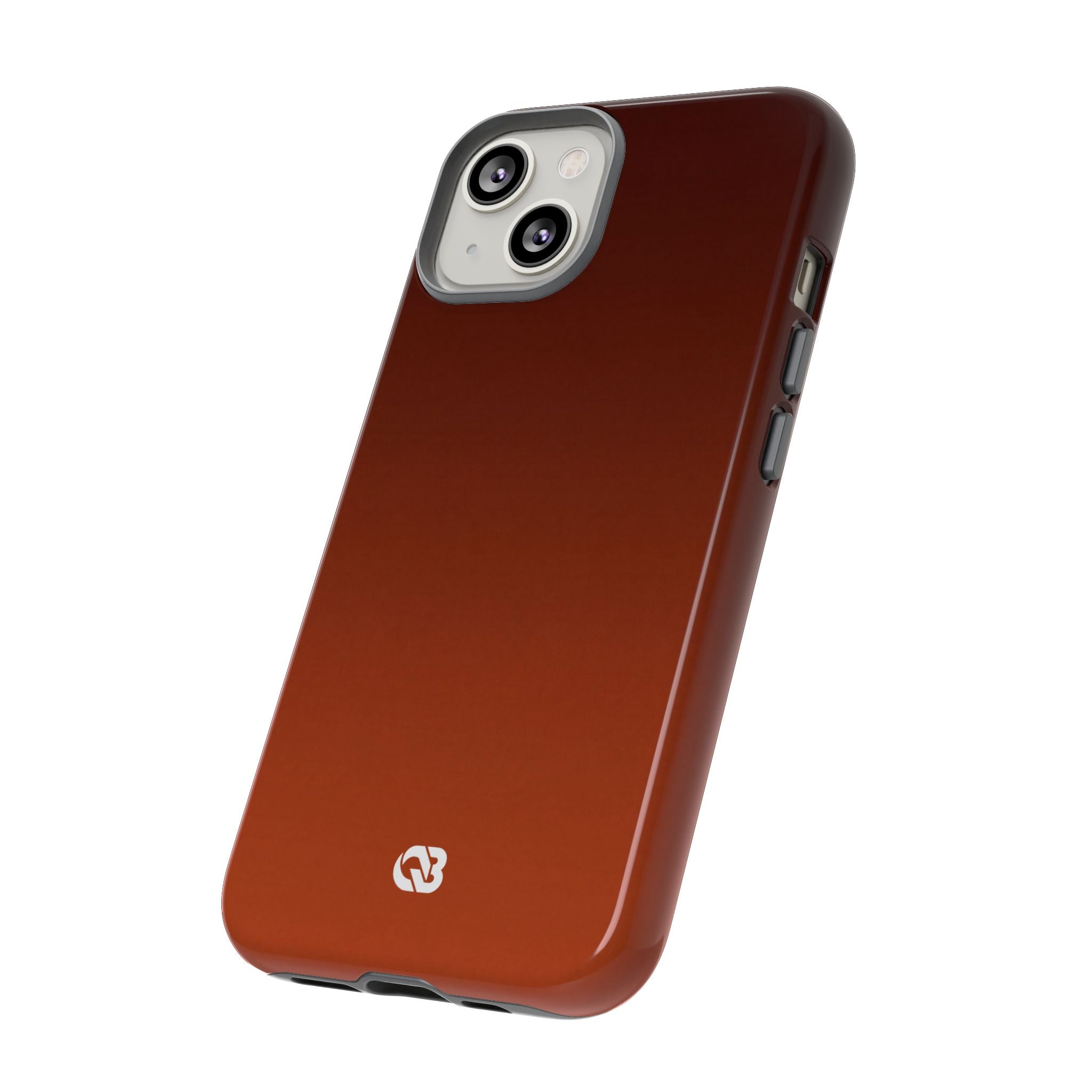 Orange Tough Phone Case for iPhone - Obsidian Ember Fade