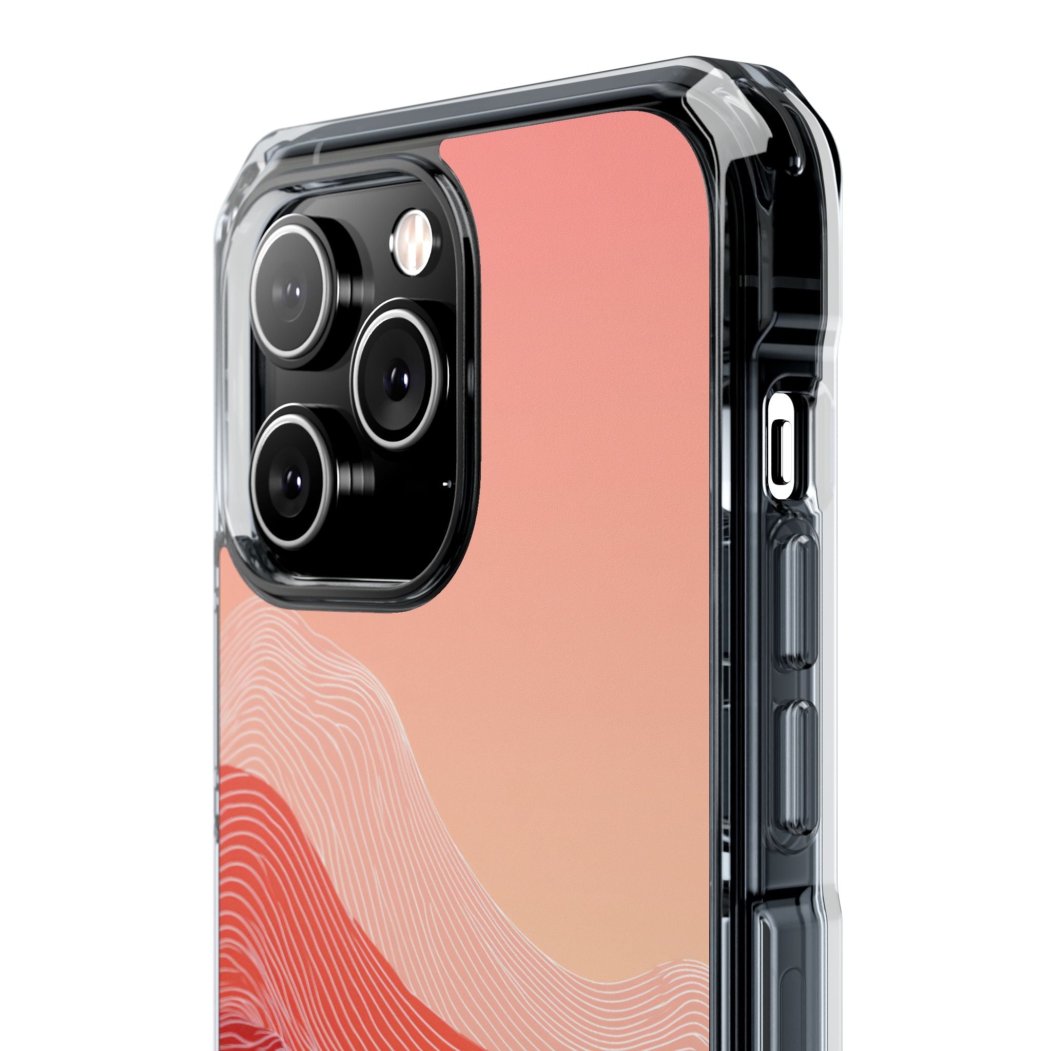 Red Impact MagSafe Phone Case for iPhone - Crimson Ridge Contour
