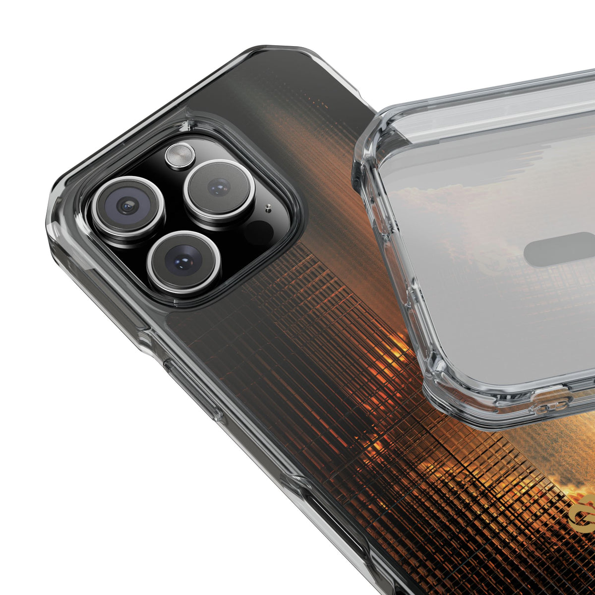 Luminous Grid · Clear Impact Magnetic Phone Case for iPhone · Black