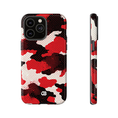 Crimson Halftone Camo · Tough Phone Case for iPhone · Red
