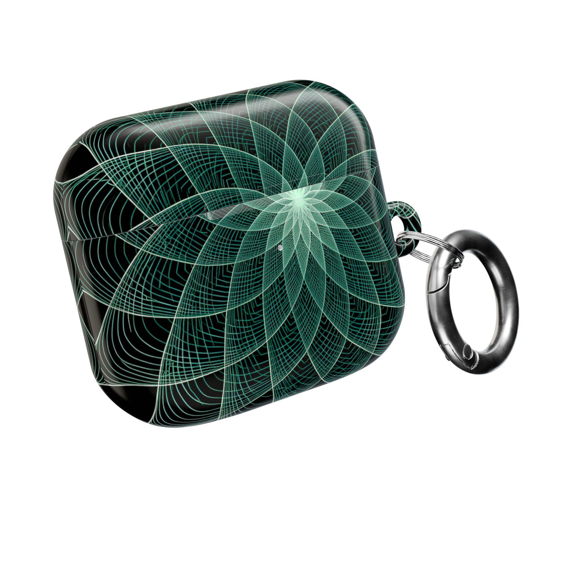Verdant Harmonic Bloom · Hard Case for AirPods & AirPods Pro · Black
