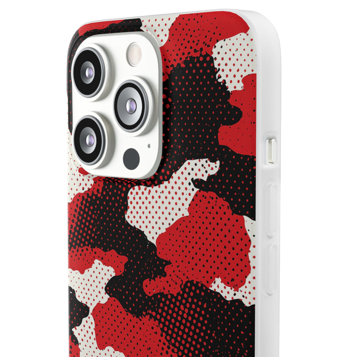 Crimson Halftone Camo · Lite Phone Case for iPhone ·  Red