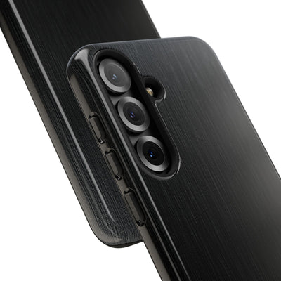 Black Tough Phone Case for Samsung - Brushed Obsidian Slate