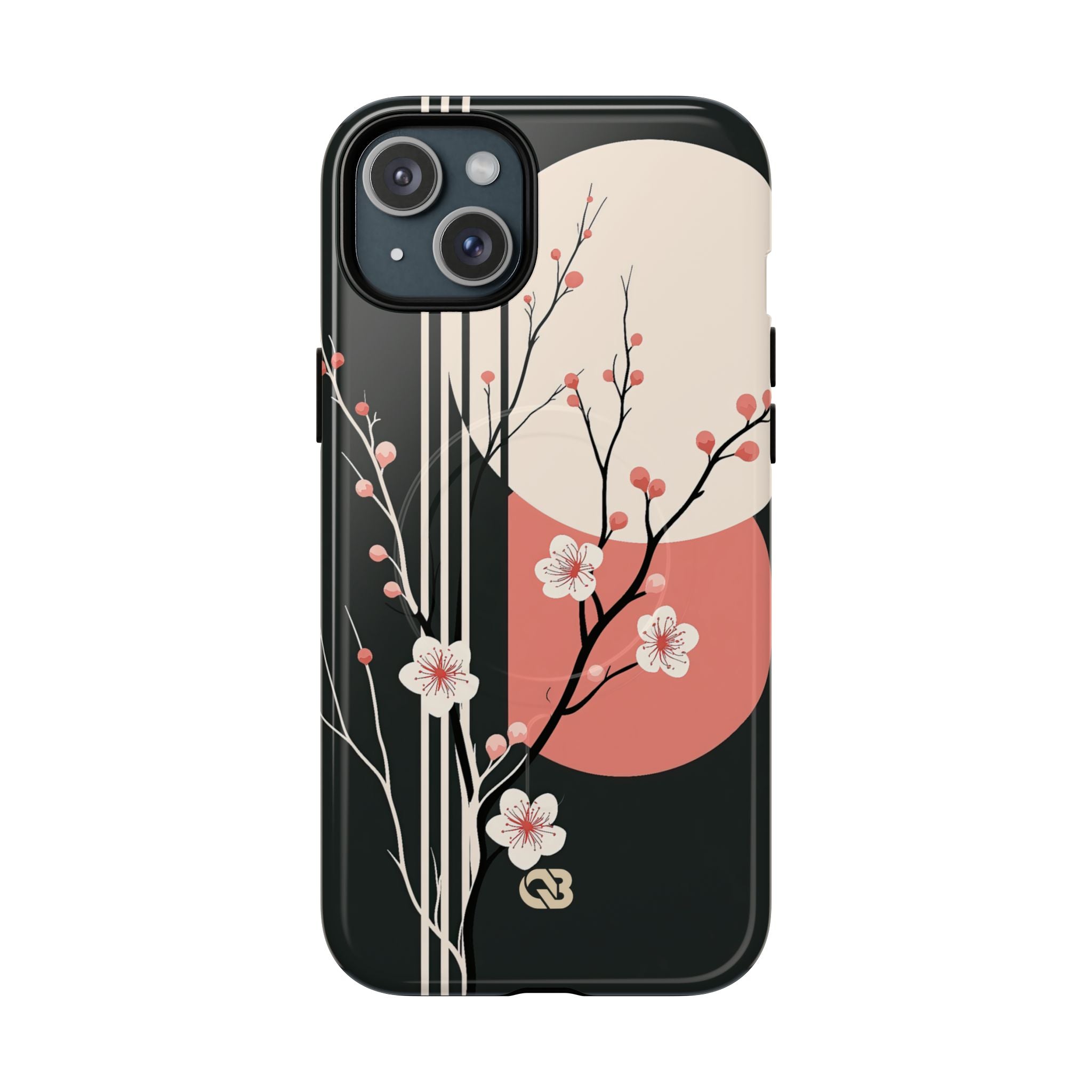 Black Tough 2.0 Magsafe Phone Case for iPhone - Kyoto Midnight Blossom