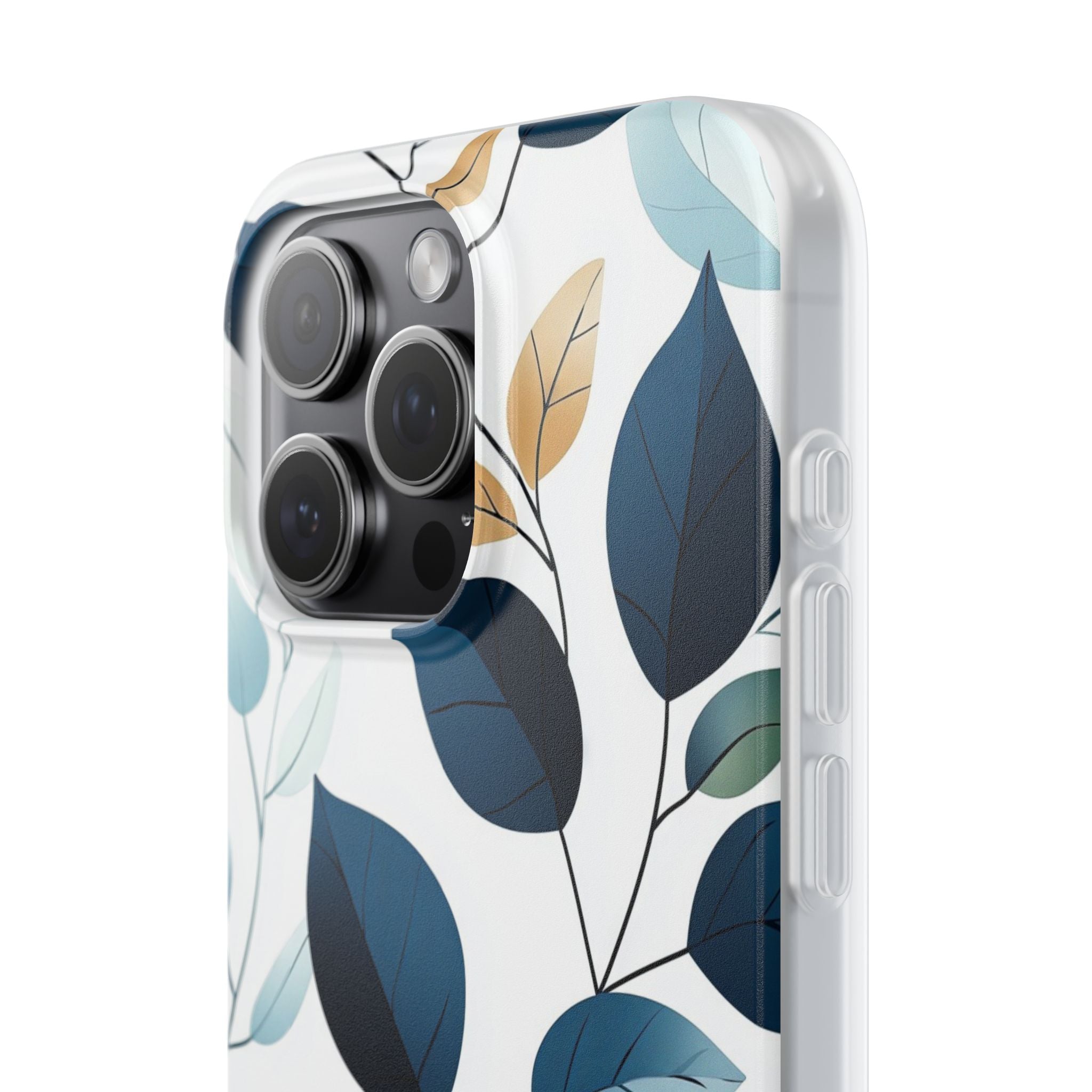 Navy Leaf Veins iPhone 15 Pro Max Case - Soft