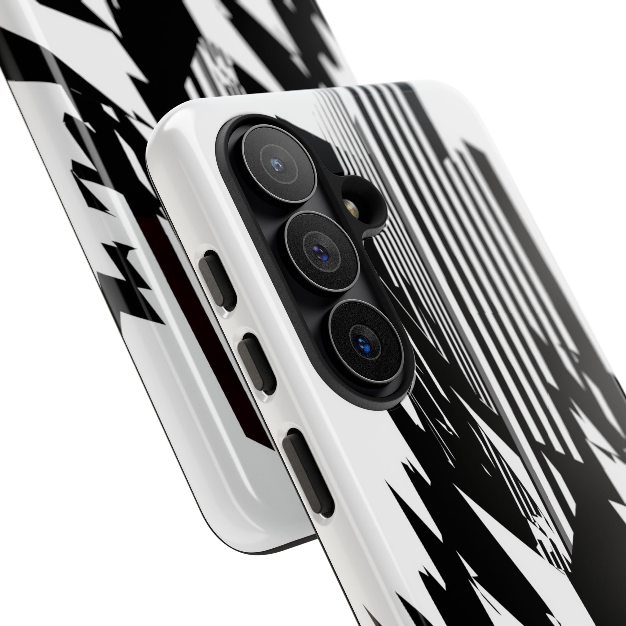 White Tough Phone Case for Samsung - Shattered Vector Spire