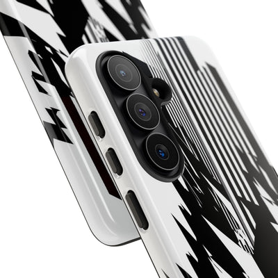 White Tough Phone Case for Samsung - Shattered Vector Spire