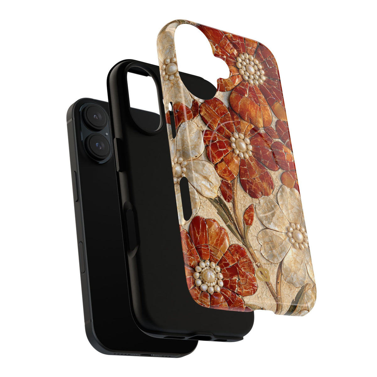Carnelian Pearl Bloom · Tough 2.0 Magnetic Phone Case for iPhone · Orange