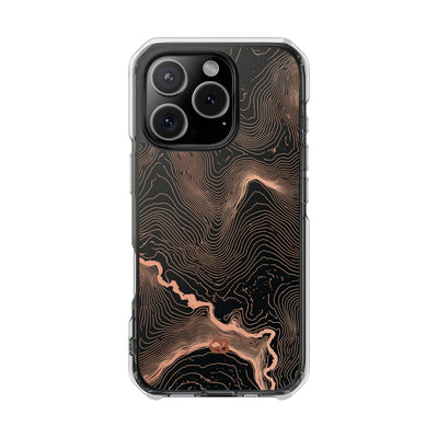 Orange Impact MagSafe Phone Case for iPhone - Salmon Ridge Topo