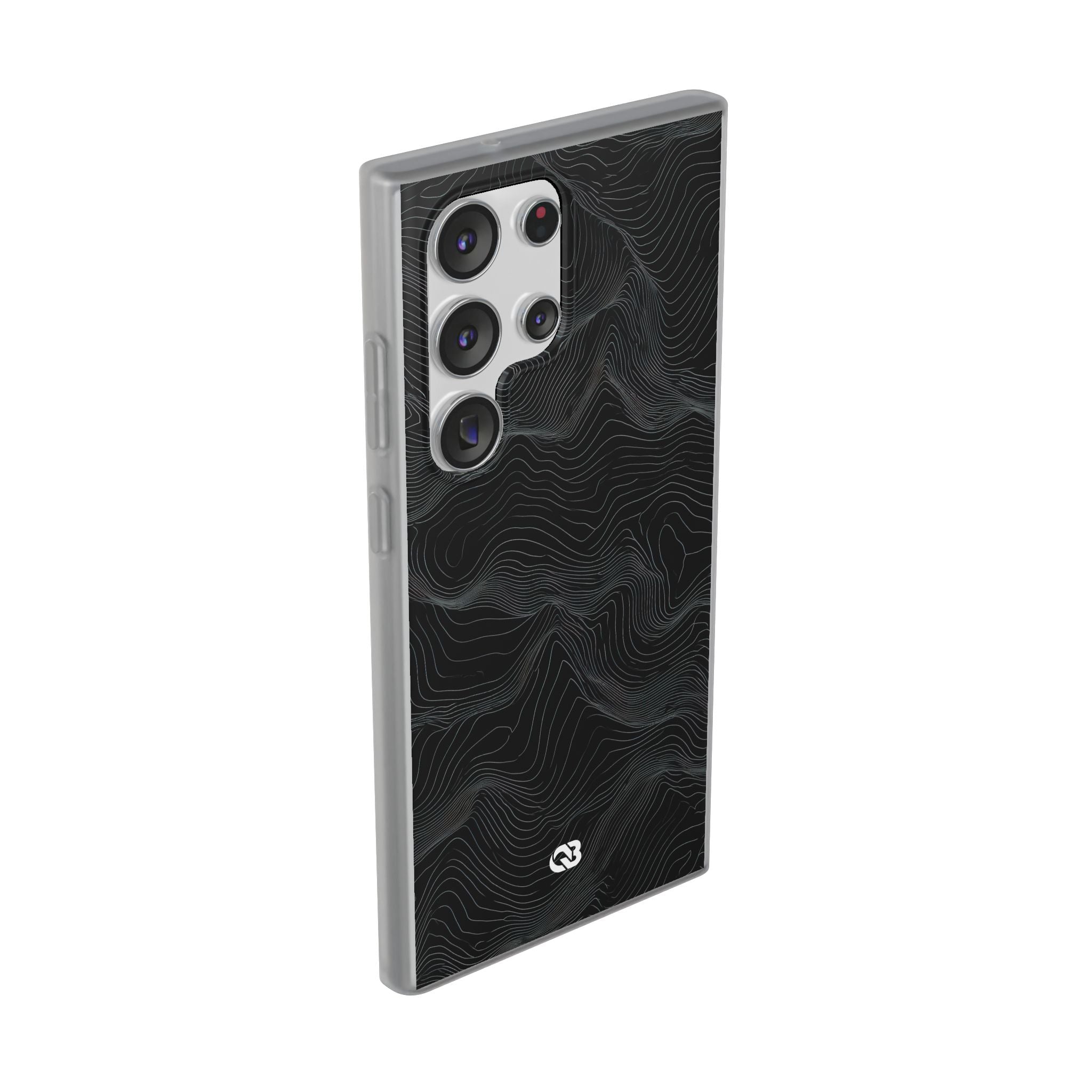 Black Lite Phone Case for Samsung - Obsidian Topo Wireframe