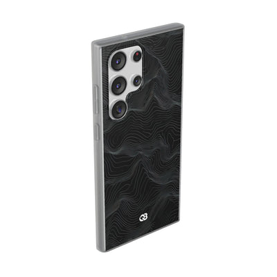 Black Lite Phone Case for Samsung - Obsidian Topo Wireframe