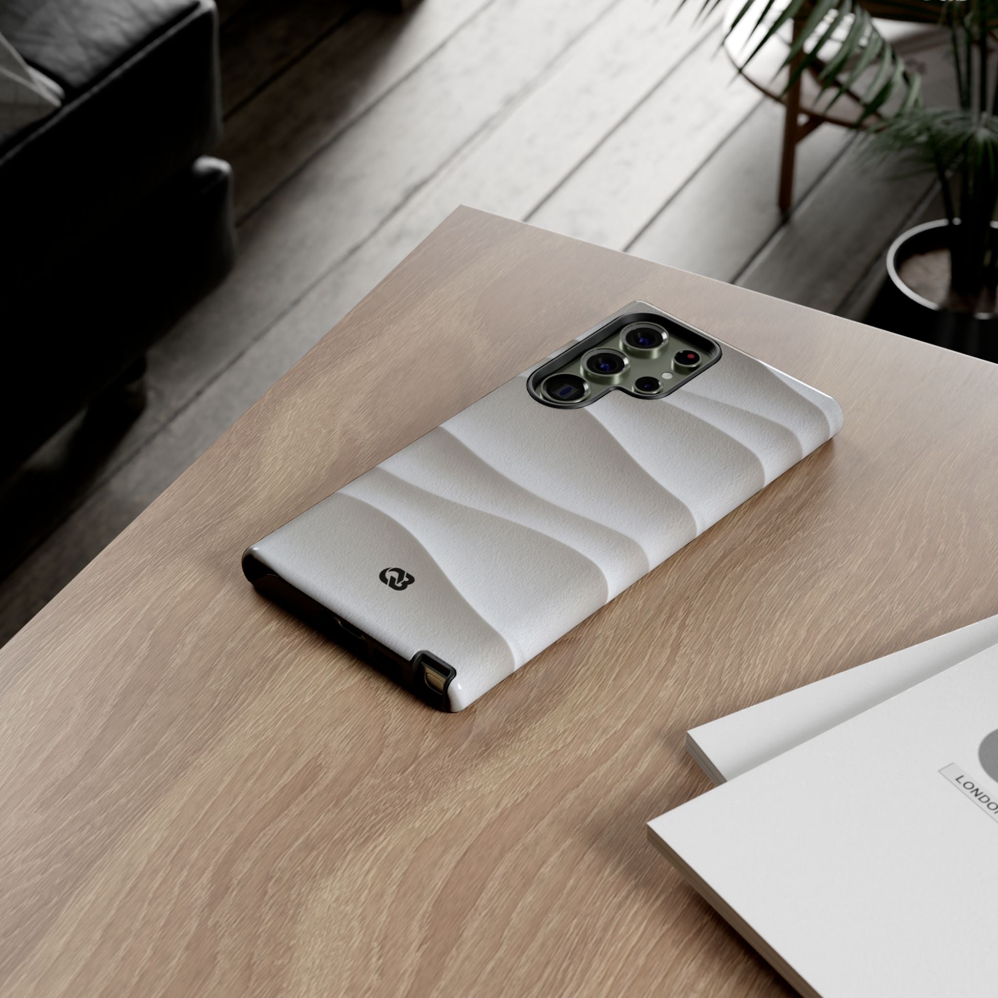 White Tough Phone Case for Samsung - Arctic Flow Ridges