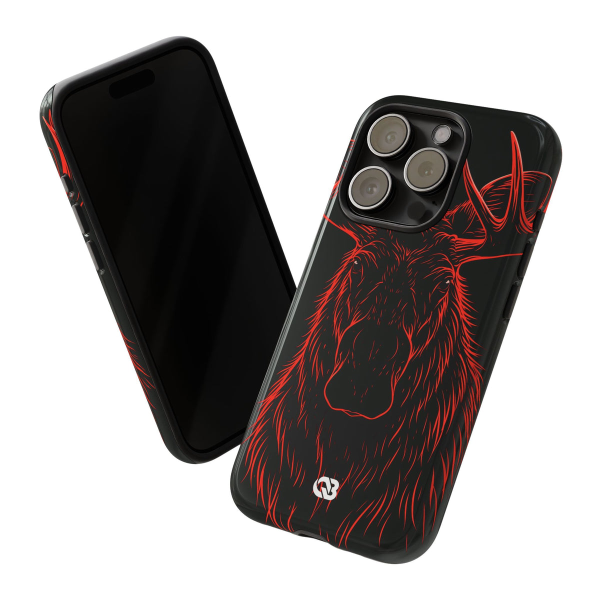 Crimson Horizon Moose · Tough Phone Case for iPhone · Black