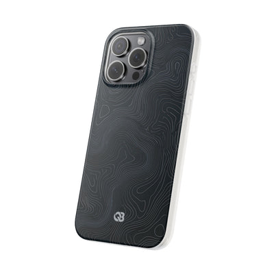 Black Lite Phone Case for iPhone - Obsidian Ridge Topo