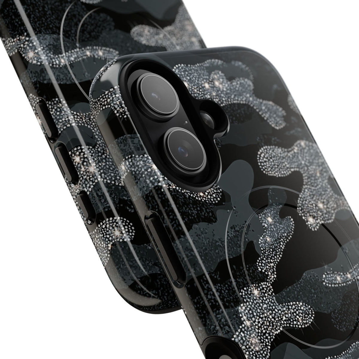 Glitter Shadow Camo · Tough 2.0 Magnetic Phone Case for iPhone · Black