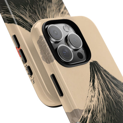 Beige Tough Phone Case for iPhone - Obsidian Ink Summit