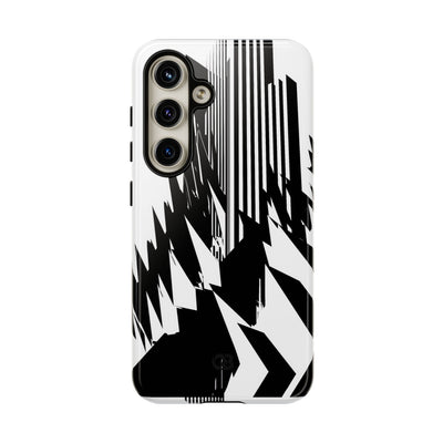 White Tough Phone Case for Samsung - Shattered Vector Spire