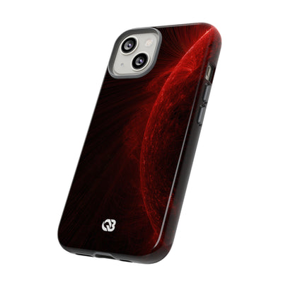Red Tough Phone Case for iPhone - Solar Crimson Flare