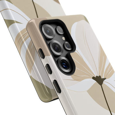 Beige Tough Phone Case for Samsung - Sage Linen Magnolia
