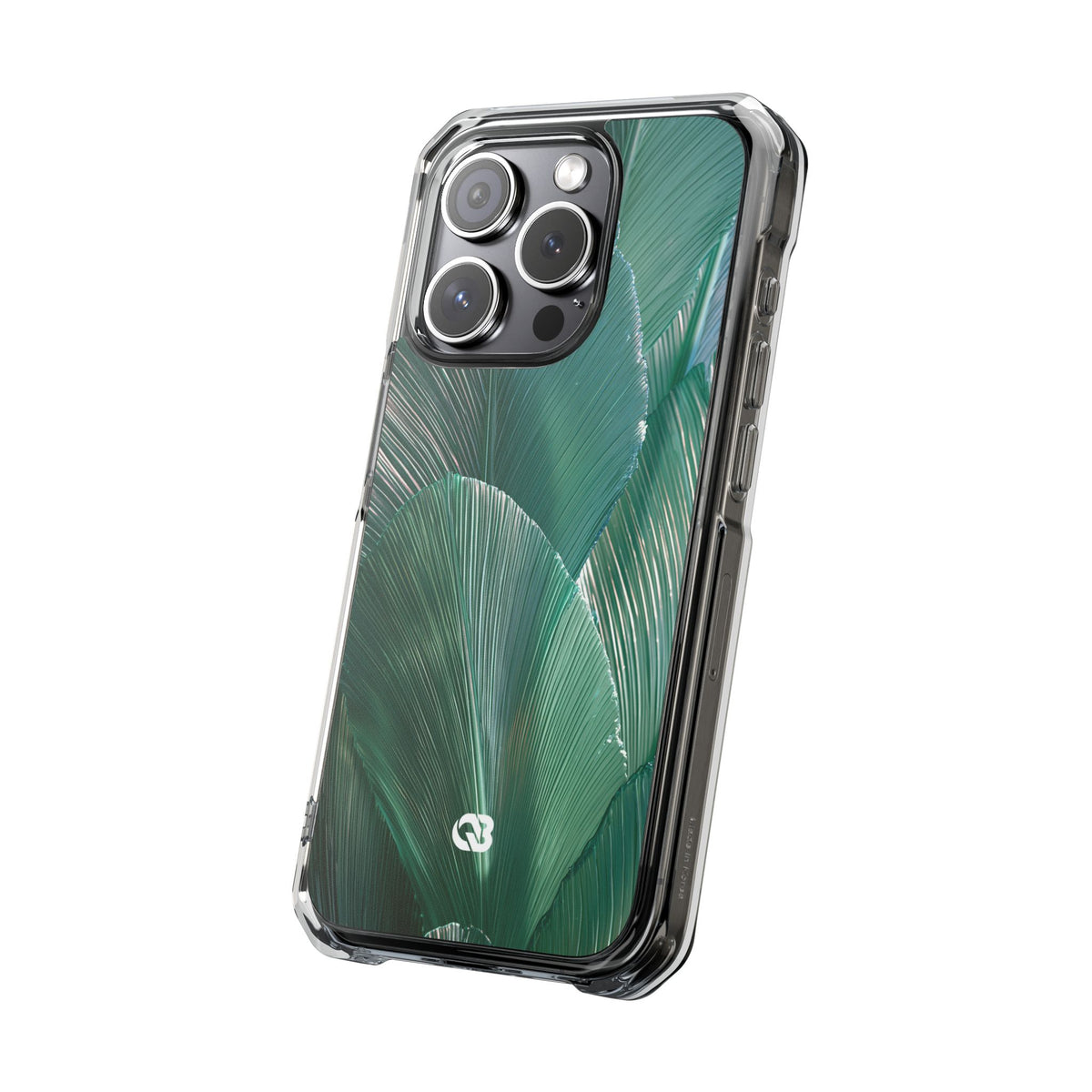 Translucent Fan Palm · Clear Impact Magnetic Phone Case for iPhone · Teal