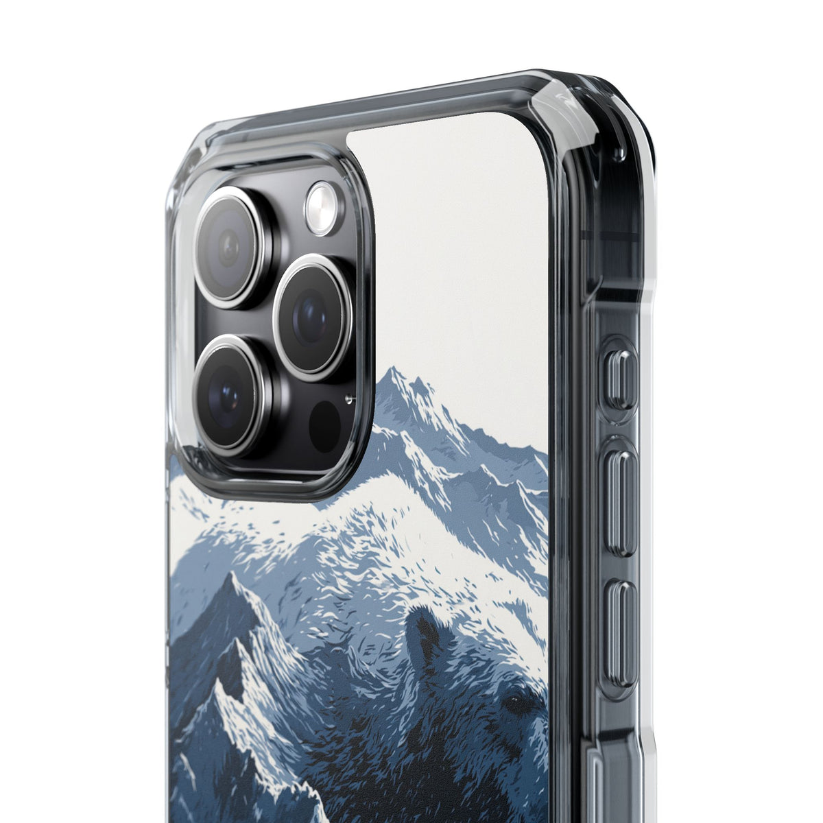 Fjord Summit Bear · Clear Impact Magnetic Phone Case for iPhone · Blue