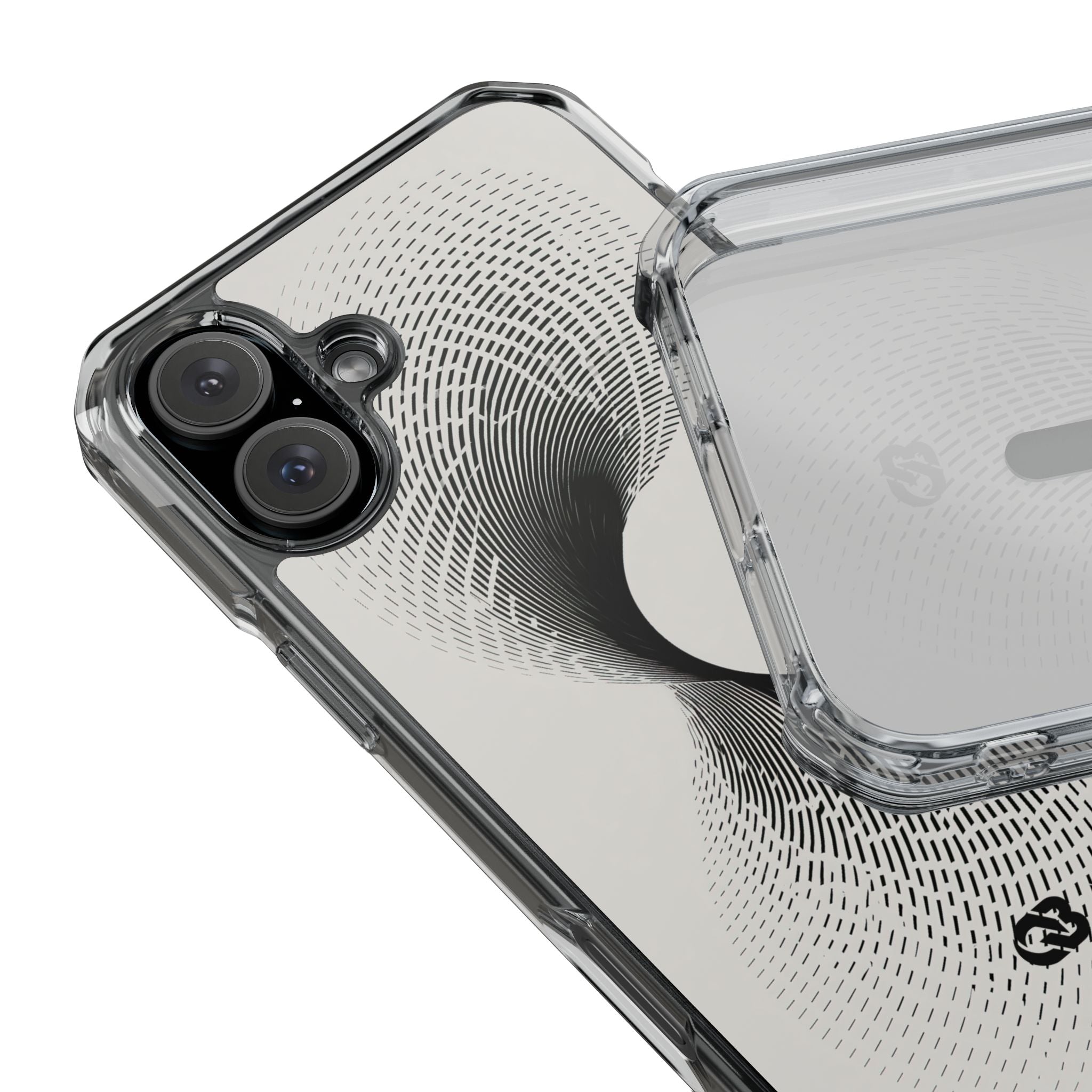White Impact MagSafe Phone Case for iPhone - Linear Torsion Grid