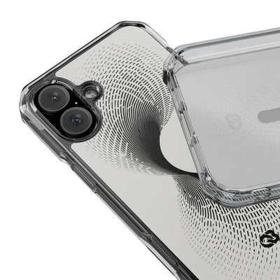 White Impact MagSafe Phone Case for iPhone - Linear Torsion Grid