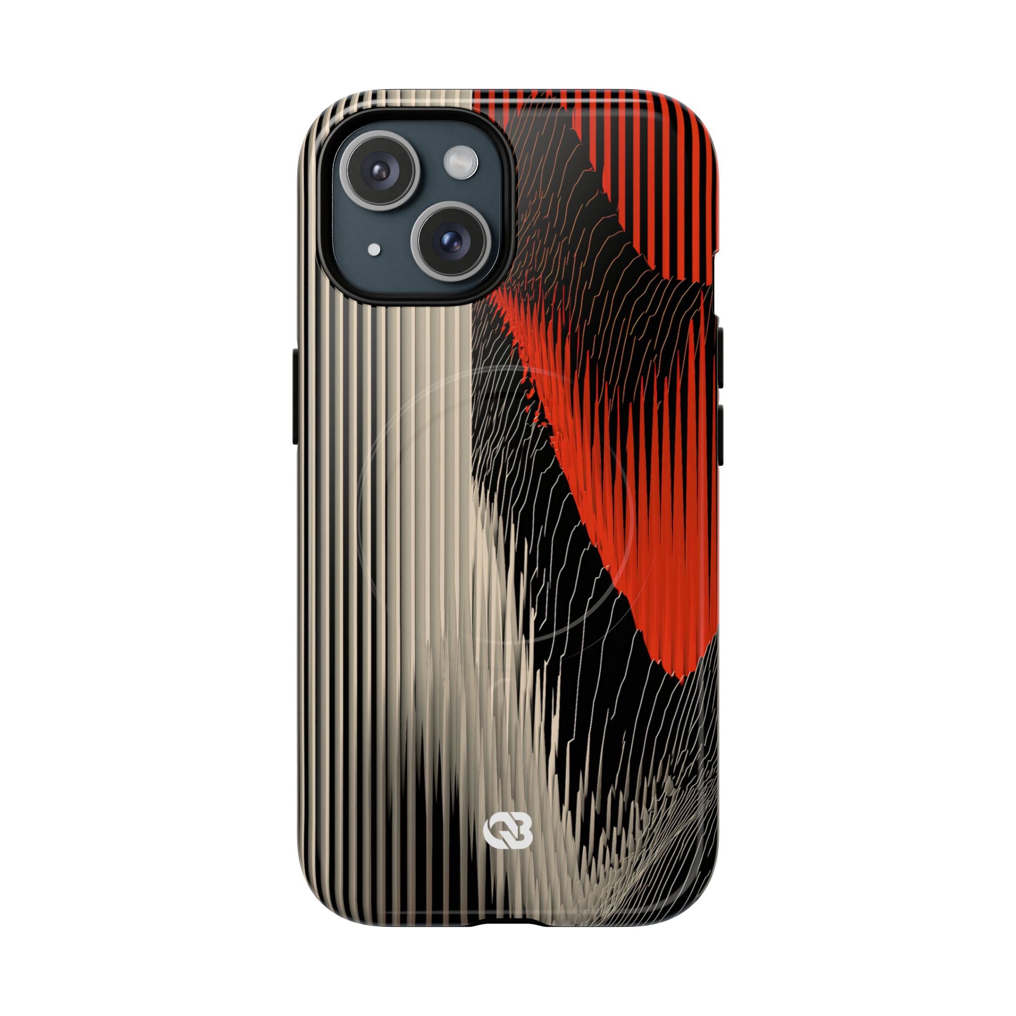 Red Tough 2.0 Magsafe Phone Case for iPhone - Crimson Pulse Topo