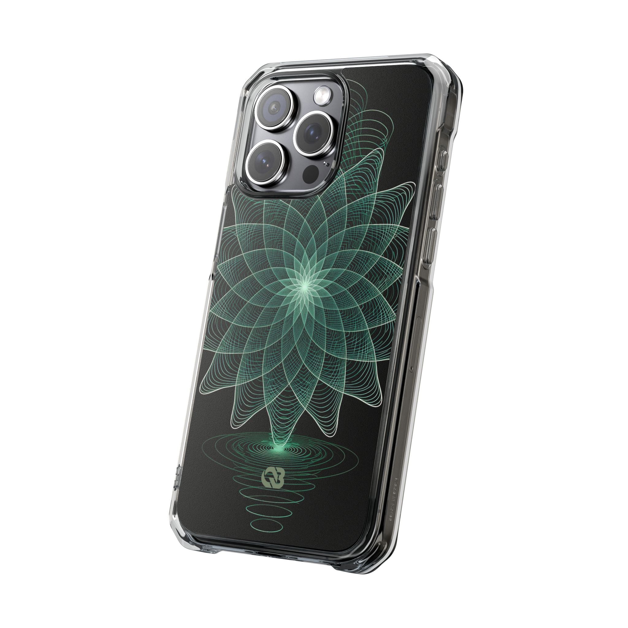 Green Impact MagSafe Phone Case for iPhone - Cyan Signal Bloom