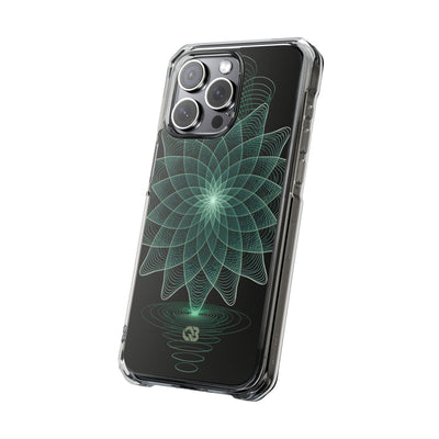 Green Impact MagSafe Phone Case for iPhone - Cyan Signal Bloom