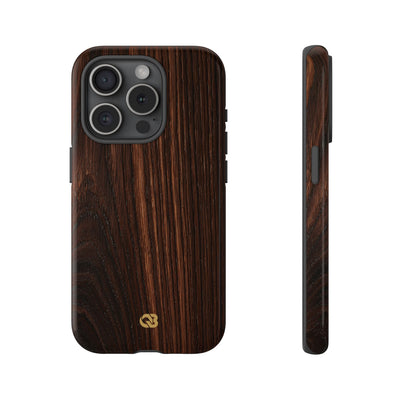 Brown Tough Phone Case for iPhone - Burnished Mahogany Grain