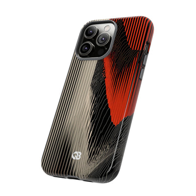Red Tough Phone Case for iPhone - Crimson Pulse Topo