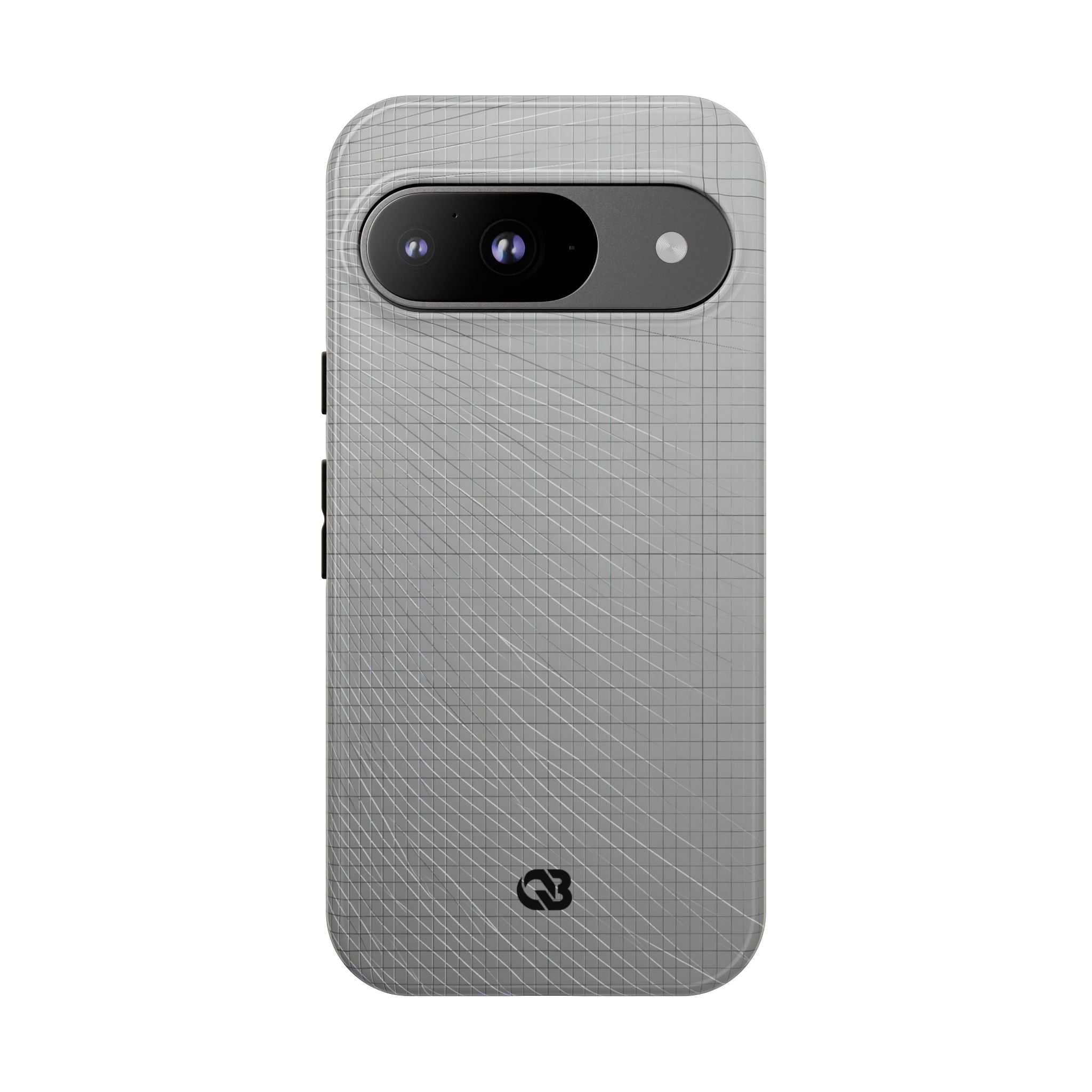 Grey Tough Phone Case for Google Pixel - Chrome Mesh Warp
