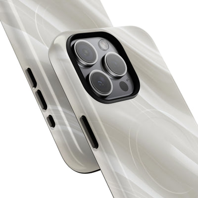 White Tough 2.0 Magsafe Phone Case for iPhone - Polished Ivory Wave