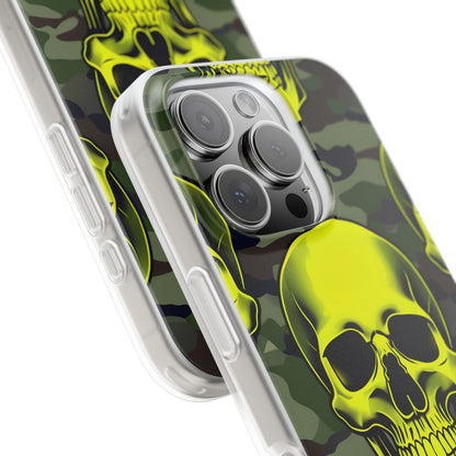 Neon Schädel Camo iPhone 16 Pro Case - Soft