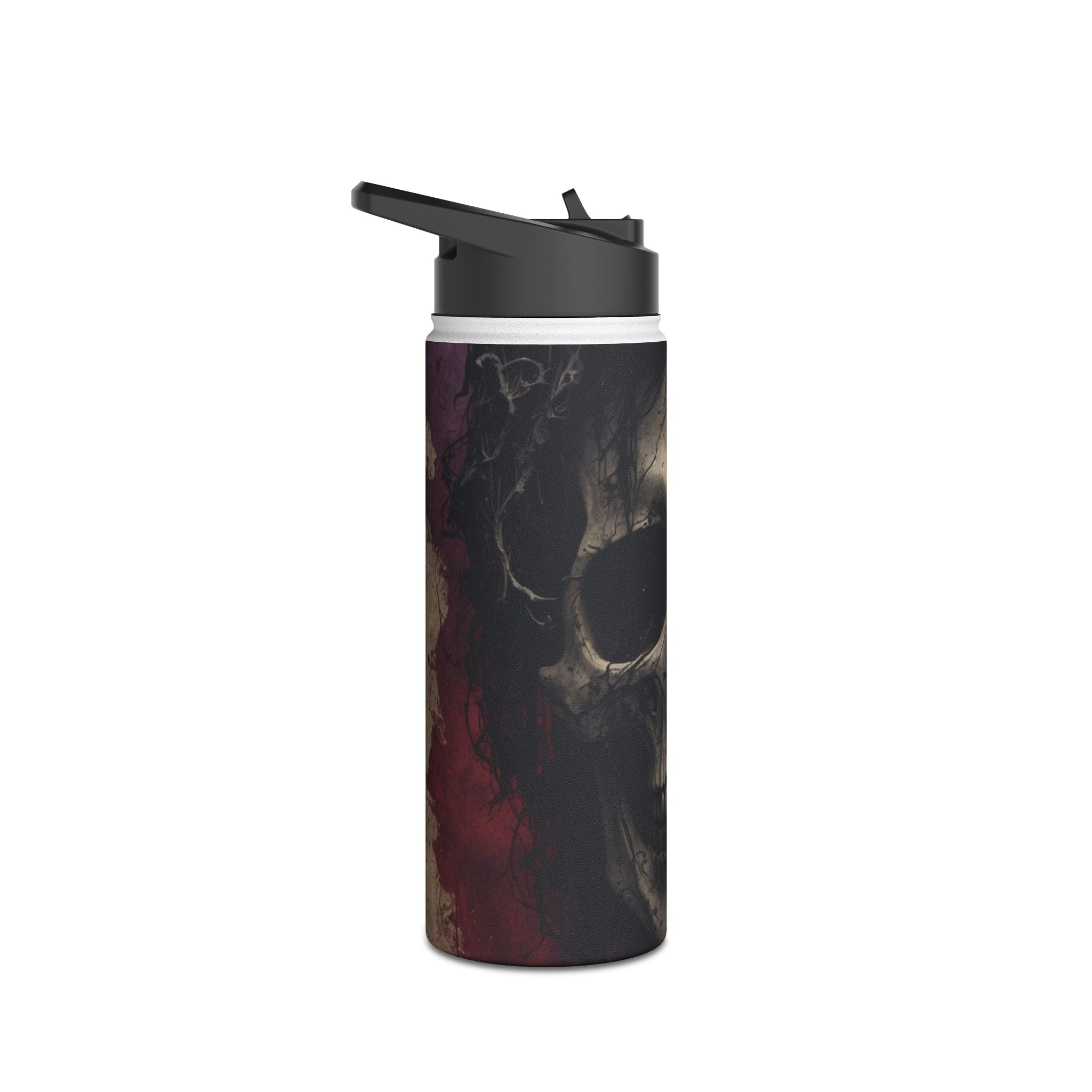 Winged Skull Rose - Stainless Steel Water Bottle