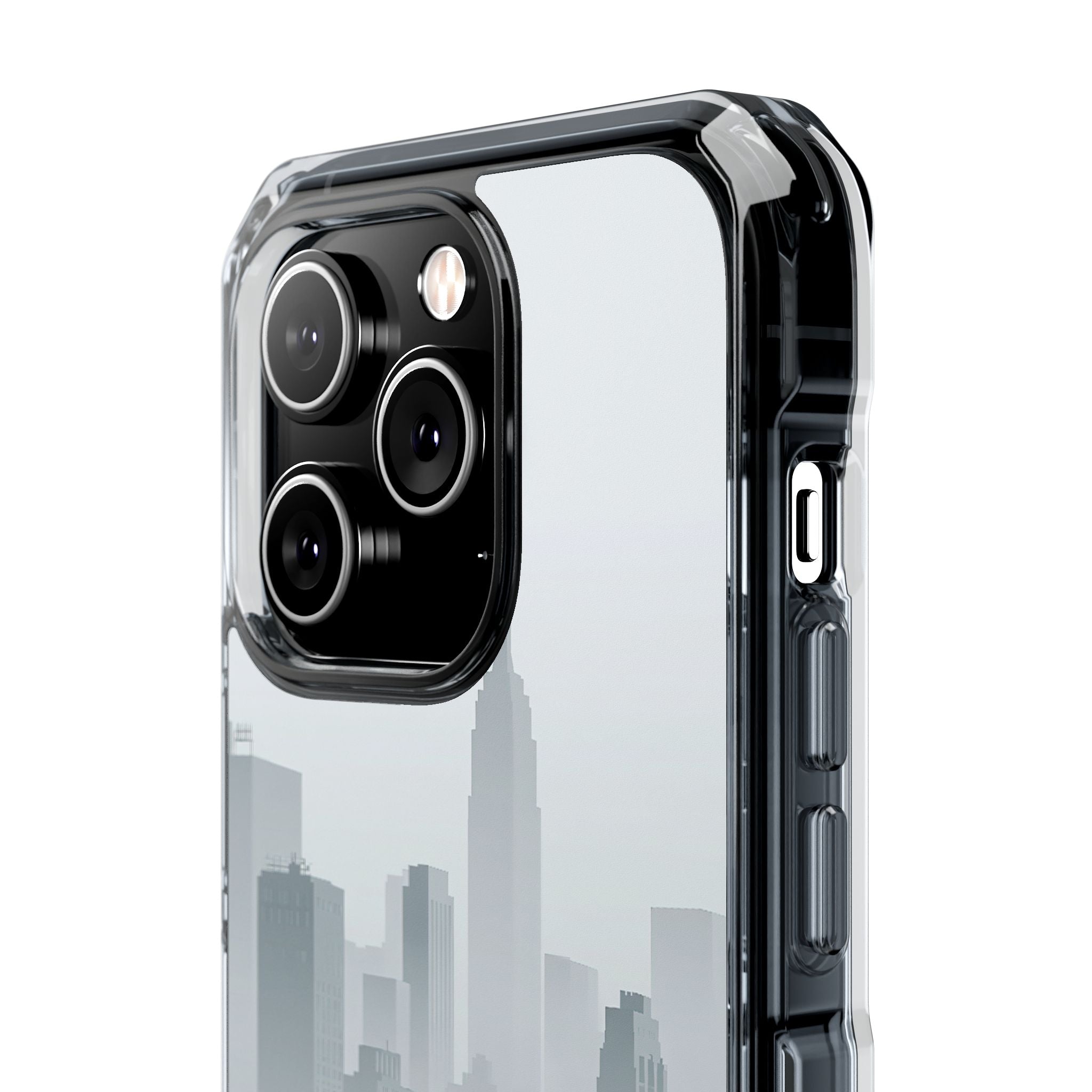 Grey Impact MagSafe Phone Case for iPhone - Steel Mist Skyline