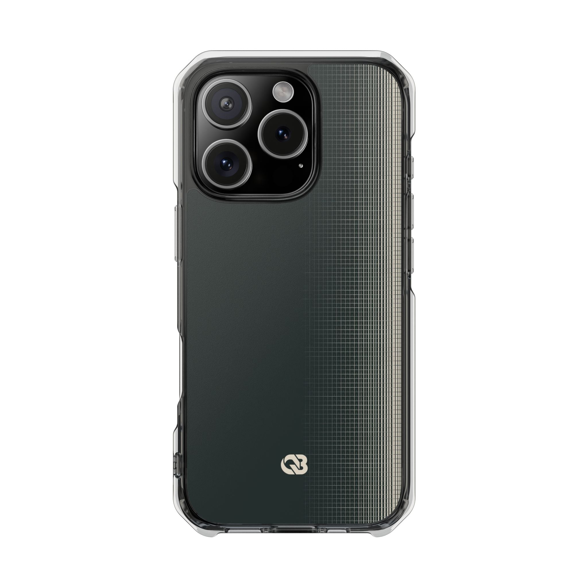 Grey Impact MagSafe Phone Case for iPhone - Charcoal Tech Grid