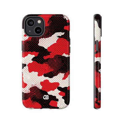 Crimson Halftone Camo · Tough Phone Case for iPhone · Red