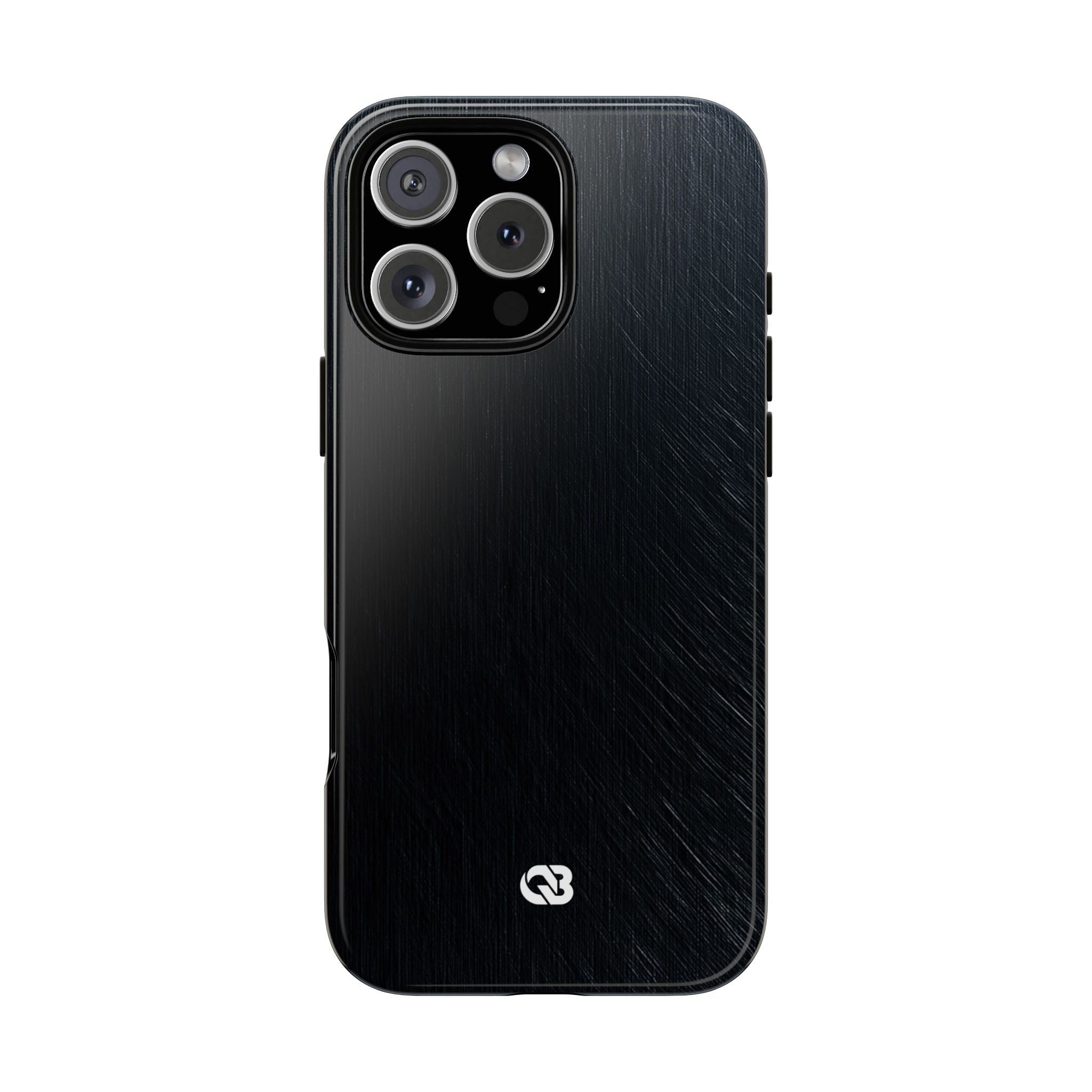 Black Tough Phone Case for iPhone - Midnight Brushed Grain