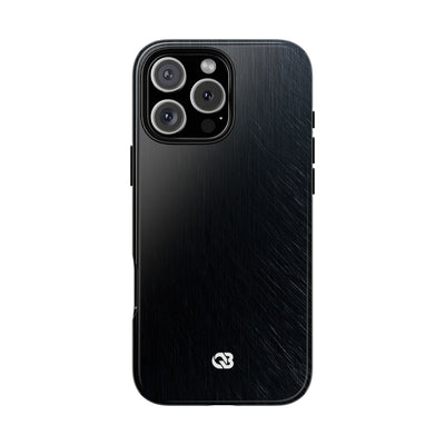 Black Tough Phone Case for iPhone - Midnight Brushed Grain