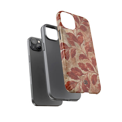 Terracotta Botanical Fresco · Tough Phone Case for iPhone · Red