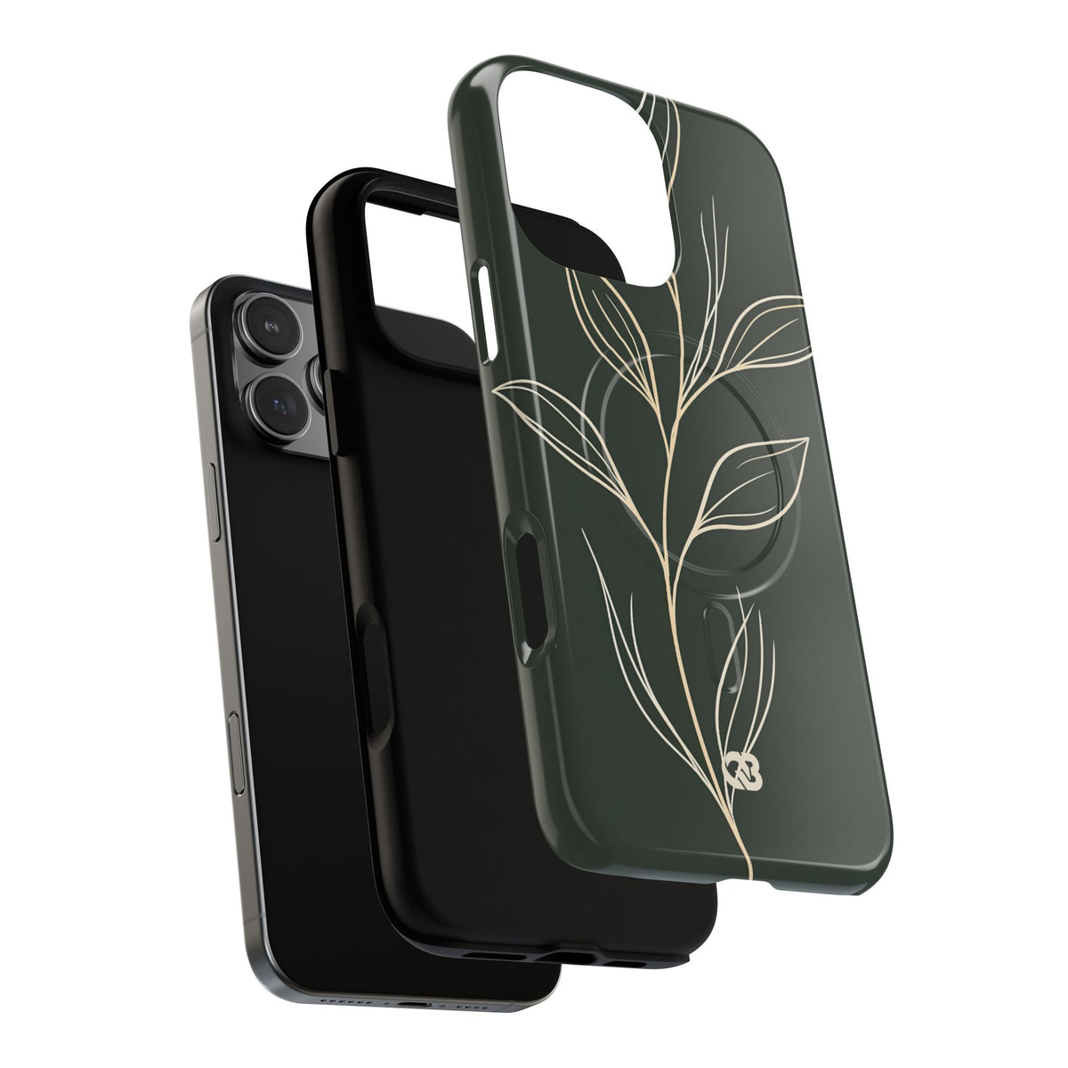 Minimal Botanical Stem · Tough 2.0 Magnetic Phone Case for iPhone · Green
