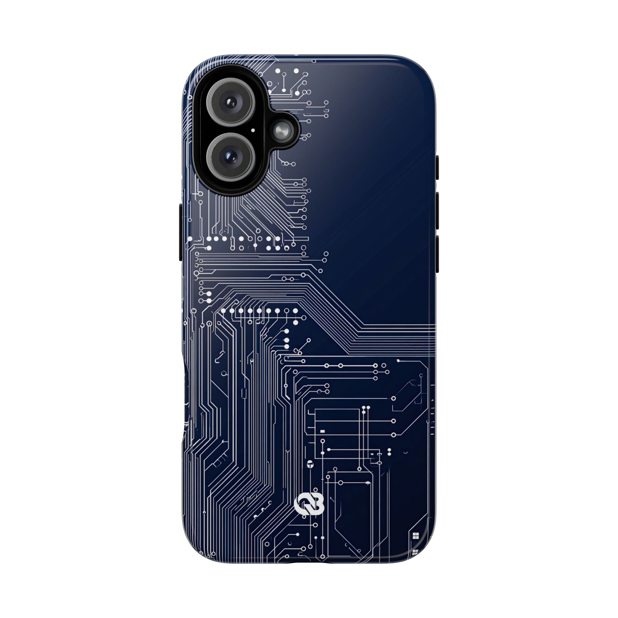 Blue Tough Phone Case for iPhone - Cobalt Data Stream