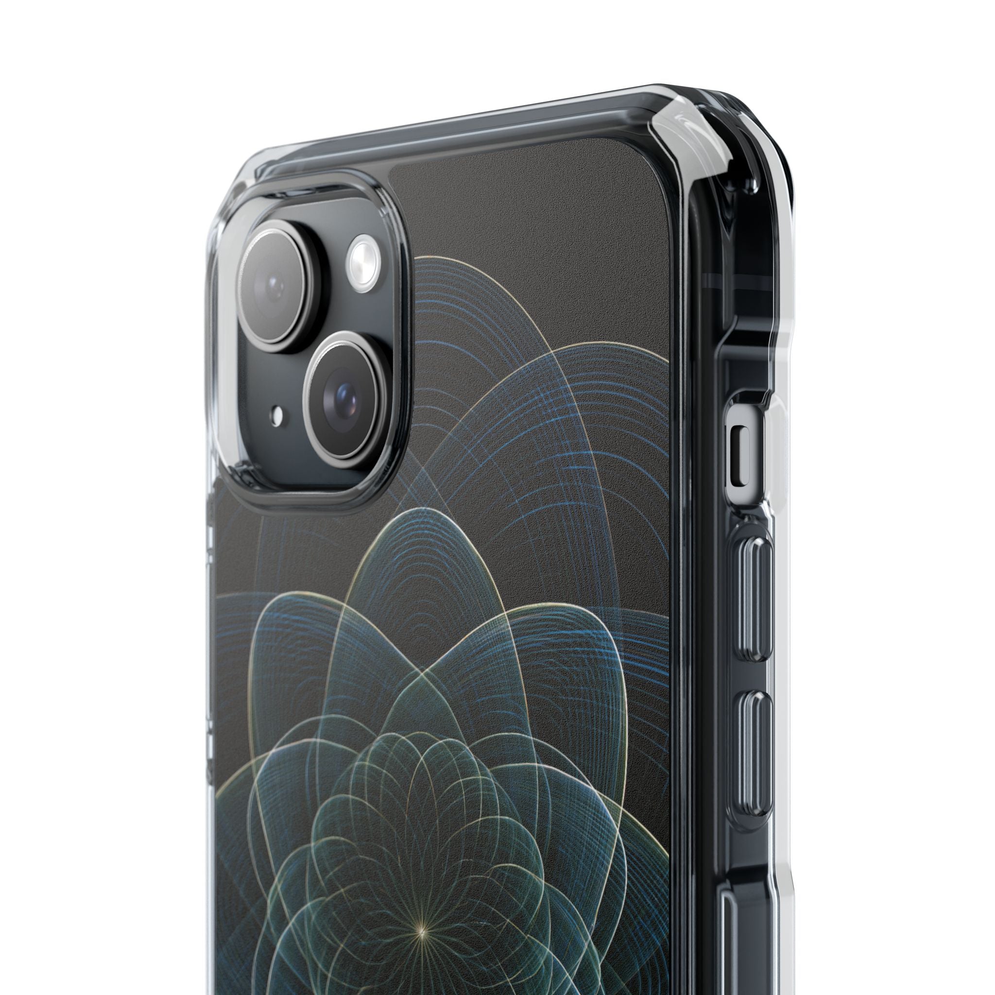 Blue Impact MagSafe Phone Case for iPhone - Celestial Wireframe Bloom