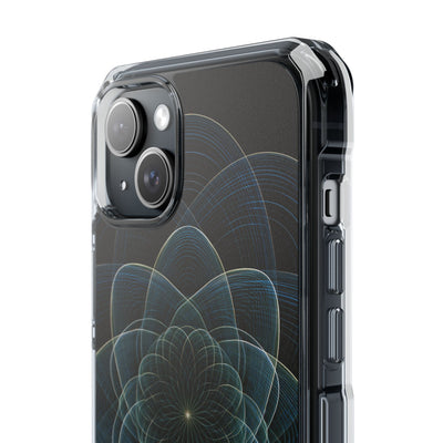 Blue Impact MagSafe Phone Case for iPhone - Celestial Wireframe Bloom