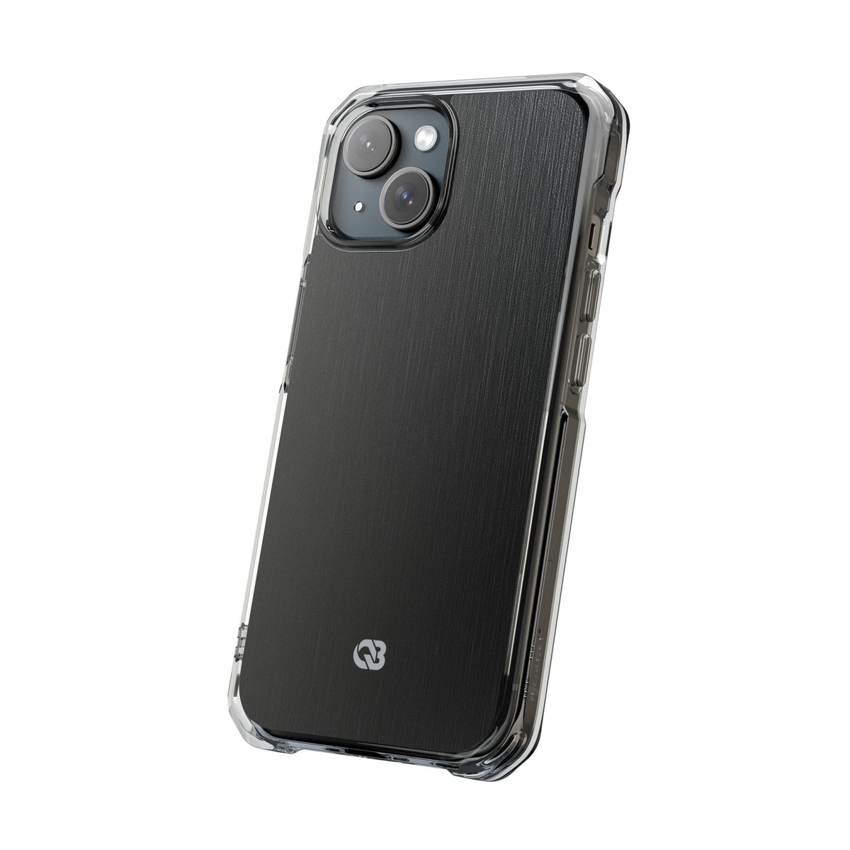 Obsidian Brushed Steel · Clear Impact Magnetic Phone Case for iPhone ·  Black