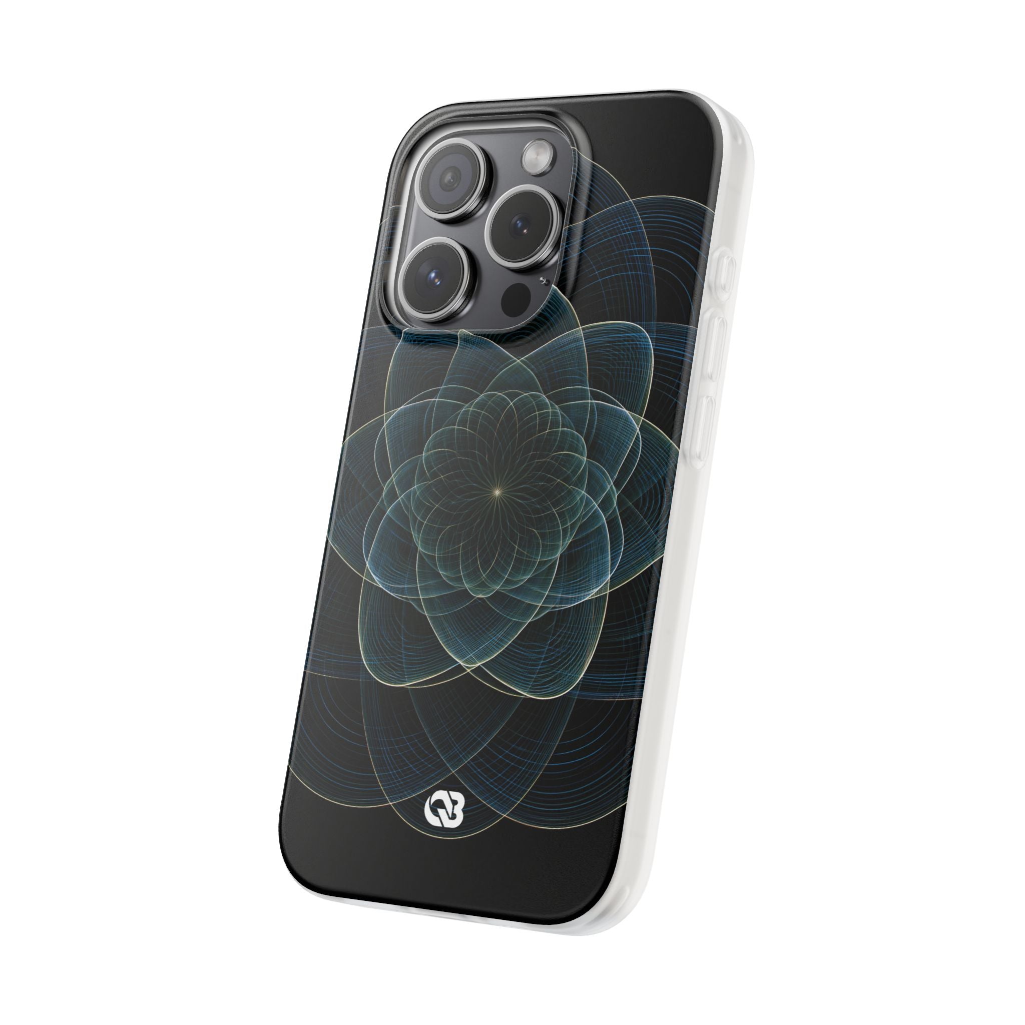 Blue Lite Phone Case for iPhone - Celestial Wireframe Bloom