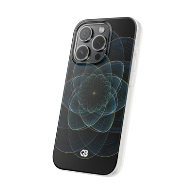 Blue Lite Phone Case for iPhone - Celestial Wireframe Bloom